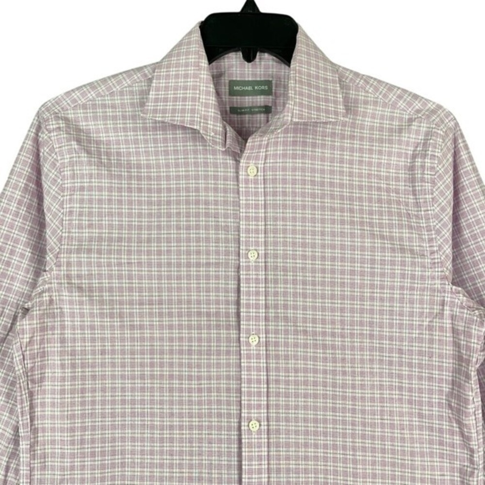 Michael Kors Slim‎ Fit Stretch Shirt Men 15,15 1/2 34,35 Patterned Dress Top